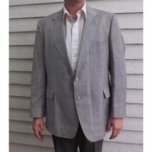 Mr Big Sportswear Mens Gray Sport Coat Jacket 48 R Vintage 80s